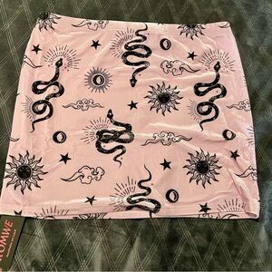 Pink Snake Print Skirt